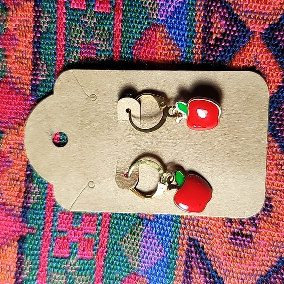 Apple Earrings - Picture 2 of 3